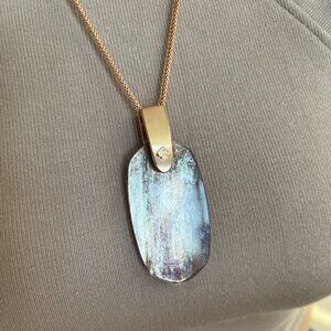 Kendra Scott Iridescent Shell Necklace | Rose Gold Tone | Adjustable